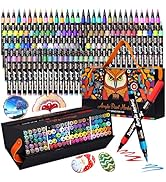 Aen Art 100 Colors Acrylic Paint Markers, Brush Tip Paint Pens Work on Paper, Rock Painting, Egg,...