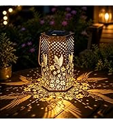 Akynite Hummingbird Solar Lanterns Outdoor Waterproof, Metal Hanging Solar Lights Hummingbird LED...