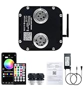 AKEPO 50W Dual-Head Twinkle Fiber Optic Light Engine Replacement, RGBW Twinkle+APP Control+Music ...