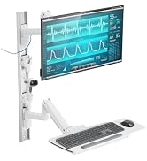 Mount Plus MED10 Medical Monitor Wall Mount with Folding Keyboard Tray and Mouse Pad | Scanner Ho...