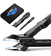 Wide Jaw Opening Anti-Splash Slanted Nail Clipper, Fingernail and Toenail Clippers Clippers for I...