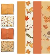 NICROHOME EUR Fall Wrapping Tissue Paper, 24 Sheet Orange Autumn Maple Leaves Gift Wrap Tissue Pa...