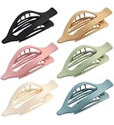 CHANDAT Flat Hair Clip 6 pcs Lay Down Claw Clips Hair Accessories for Women -Colorful