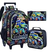 AGSDON 3PCS Rolling Backpack for Girls and Boys, Kids Roller Wheels Bookbag, Wheeled Elementary S...