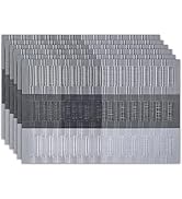 Placemats Set of 6 Washable Indoor/Outdoor Vinyl Place Mats for Dining Table Durable Non-Slip Hea...