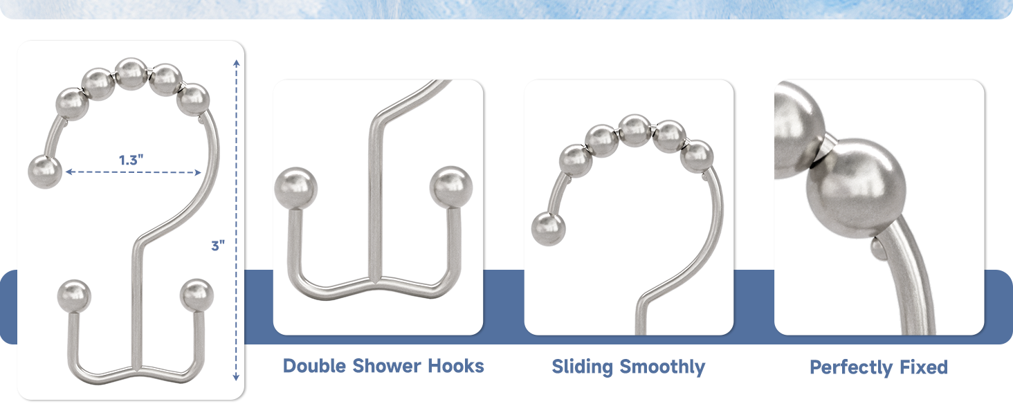Nickel Double Shower Hooks