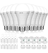 Ostwiki 10 Pack Rechargeable Emergency Light Bulbs,Battery Operated Backup Light Bulb for Power O...