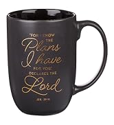 Christian Art Gifts Inspirational Coffee Mug Men Women Grads Encouraging Bible Verse Navy Blue Gold