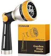FANHAO Garden Hose Nozzle, 100% Heavy Duty Metal Spray Nozzle with Thumb Control, High Pressure W...