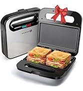 Aigostar Sandwich Maker, Non-Stick Panini Press Sandwich Maker Breakfast Grilled Cheese Maker, St...