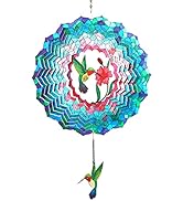 Wind Spinners Hanging, 12 Inches 3D Kinetic Hummingbird Wind Spinner for Yard and Garden Decor St...
