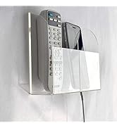 VANCORE Clear Wall Mounted Charging Phone Holder - Smart Station for TV Remote Control - Clear Wa...