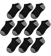 Comfoex 10 Pairs Boys Socks 4-6 6-8 8-10 Years Old Low Cut Ankle Athletic Socks For Kids Short Ha...