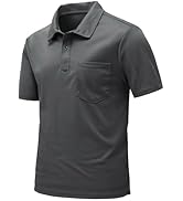 Rdruko Men's Polo Shirts Short Sleeve Quick Dry Outdoor Golf Sports Shirts with Pocket