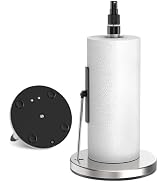DAWNER Paper Towel Holder Countertop with Spray Bottle, Stainless Steel Paper Towel Dispenser wit...