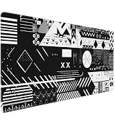 Game Skin Mouse Pad, Esports, Rubber, Anti-Skid, Office Desk Pad, 35.4 x 15.7 inches, Black and W...
