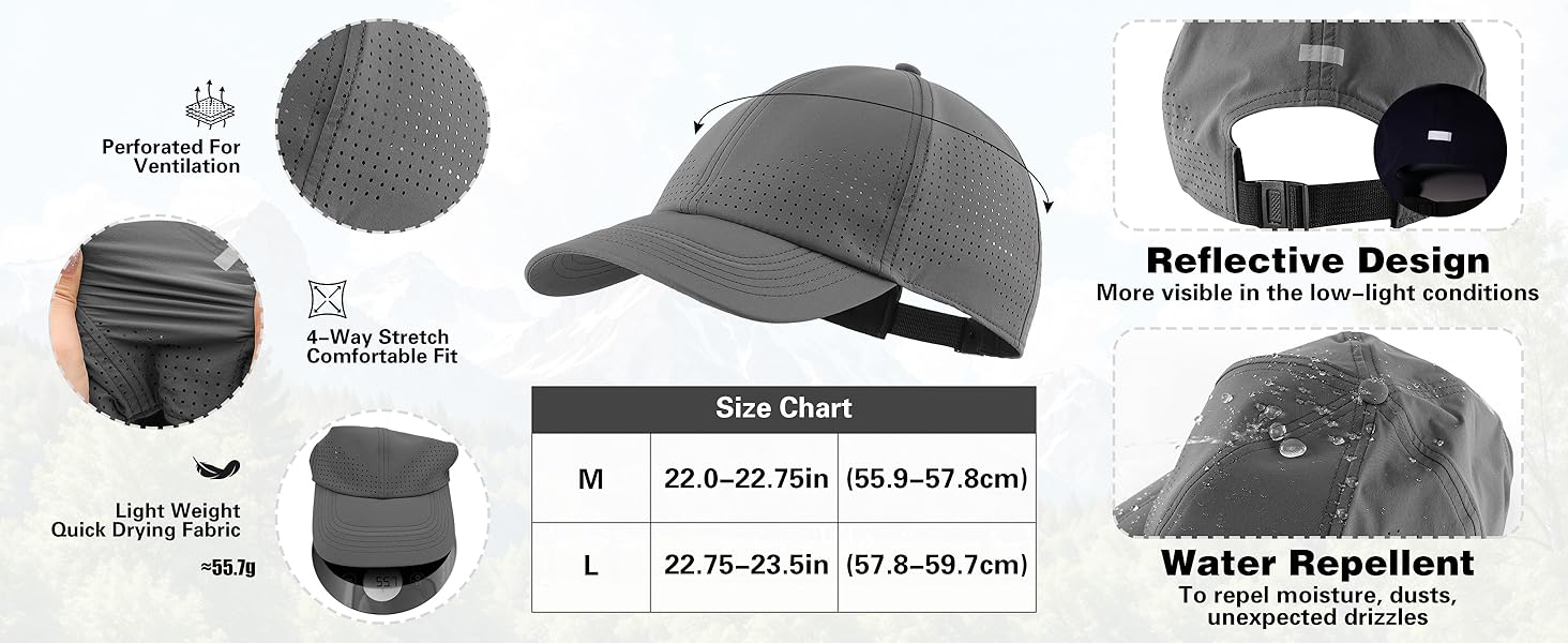water repellent baseball cap for men women