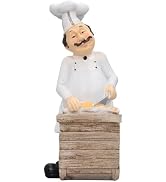 NSXAYIWE Italian Chef Figurines Kitchen Decor, Resin Miniature Chef Decorative Sculpture Home Dec...