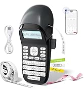 Phomemo LT12 Label Maker Machine with Tape, Rechargeable Handheld Label Makers with QWERTY Keyboa...
