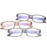 3 Pack Reading Glasses Blue Light Blocking Computer Readers for Men and Women Anti Glare Eyestrai...