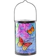 Afirst Solar Lantern Outdoor Hanging Glass Butterfly Solar Lights Waterproof Led Lamp for Garden ...