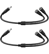 IMIYORE 1.3FT 14AWG DC Power Splitter 5.5mm×2.1mm 1Male to 2Female DC Extension Cord for Solar Pa...