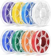 MarsWork Pre-Dried PLA Basic 8x250g Bundle with Spool for Bambu Lab 3D Printers, Multicolor 1.75m...