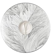FunWheat Round Metallic Sliver Vinyl Placemats Set of 6 15 inches Hollow Out Table mats Heat-Resi...
