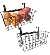 MaraFansie Basket with Hook, Grid Storage Basket, Over the Cabinet Door Organizer, Wire Hanging B...