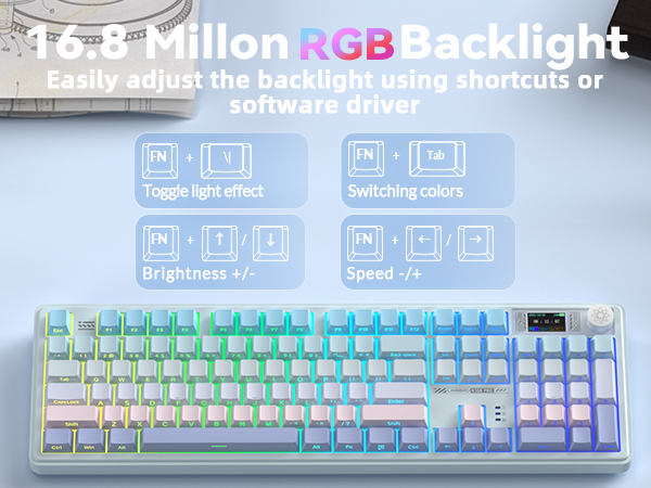 RGB Backlit Keyboard light up keyboard teclado mecanico creamy keyboard with number pad