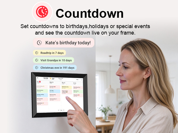 32GB FRAMEO 10.1 Inch Smart WiFi Digital Photo Frame Digital Calendar