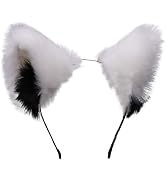 DPWOUM Cat Fox Wolf Ears Cosplay Long Fur Hair Headband,Party Costume Halloween Hairhoop,Headwear...