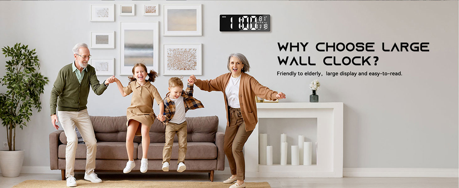 Large Digital Wall Clock