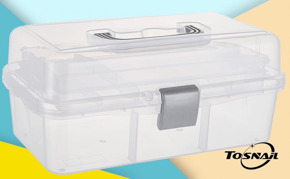 Tosnail 12-Inch 3 Layers Plastic Craft Organizer Box