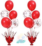 2 Set Red Balloon Centerpieces for Tables Red Balloons Stand Kit for Birthday Party Graduation Ba...