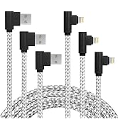 APFEN 90 Degree Gaming Charging Cord, 3 Pack 6FT/2M 90 Degree Elbow Game Video Watching Compatibl...