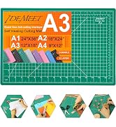 Density-upgraded 18"x12" Self Healing Cutting Mat, Idemeet Rotary Sewing Mat for Crafts, 5-Ply Bl...