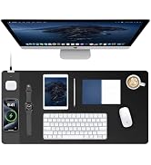 TopMade Mouse Pad with 15W Fast Wireless Charging, 31.5"x15.75" XXL Large Gaming Waterproof Desk ...
