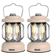 SEAMAGIC Rechargeable LED Camping Lanterns, 2000mAh Vintage Camping Lights Battery Operated Recha...