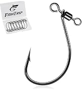 FishTrip Drop Shot Hooks Fishing Rig, 25pcs Drop Shot Rig with Swivel Saltwater Freshwater Sizes ...
