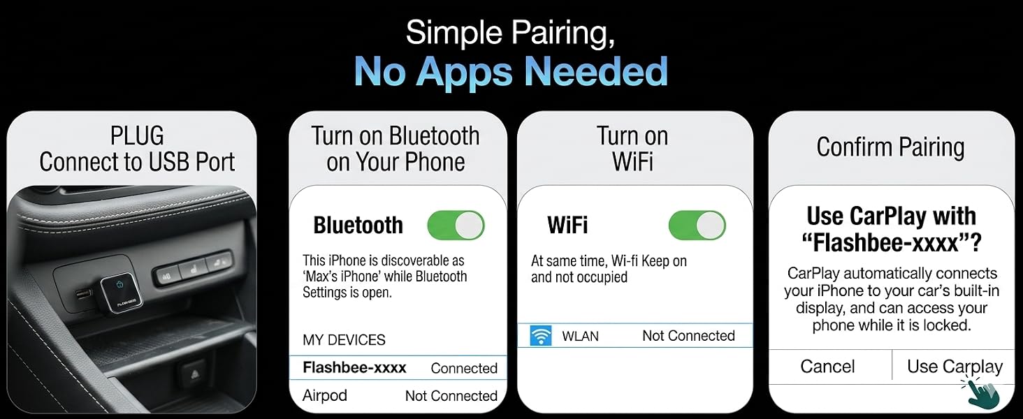 FLASHBEE Wireless CarPlay & Android Auto