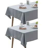 Demetex 2 Pack Tablecloth Rectangle Table Cloth for Rectangular Tables 6ft Dining Table Cover Wri...