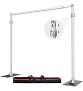 Qoolfoto Pipe and Drape Backdrop Stand Kit 9.2x9.2ft, Adjustable Heavy Duty Photography Backgroun...