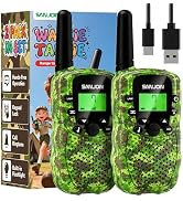 SANJOIN Rechargeable Walkie Talkies 2 Pack for Kids, Toys for 3-12 Years Old Boys Girls, Camo Wal...