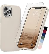 AloCase Compatible with iPhone 13 Pro Max Case Stone Grey Silicone with Screen Protector [6ft Dro...