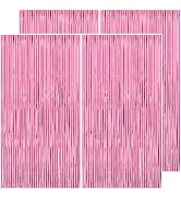 PatiCool Pink Party Backdrop Decorations - Thicken 4 Pack 13.2x8.2 FT - Birthday Decorations for ...
