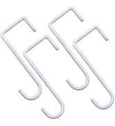 DINGEE Vinyl Fence Hooks 2x6 inch,Fence Hangers Patio Light Hooks,4 Pack Patio White Powder Coate...