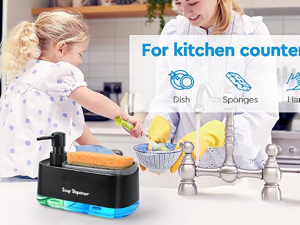 dish soap and hand soap dispenser for kitchen sink
