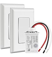 Suraielec Wireless Light Switch and Receiver Kit, 15A High Power, No Wiring, 100ft RF Range, Prog...