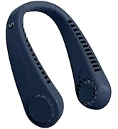 BIRDDIE Portable Bladeless Hanging Neck Fans with Screen Display and 5 Speeds Levels, USB Recharg...